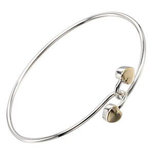 TIFFANY&Co. Double heart Bracelet Silver925/K18 yellow gold 8.53g Women
